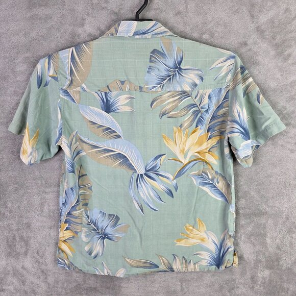 Mens Island Republic Hawaiian 100% Silk Floral Shirt Button Up Short Sleeve M - Picture 3 of 6